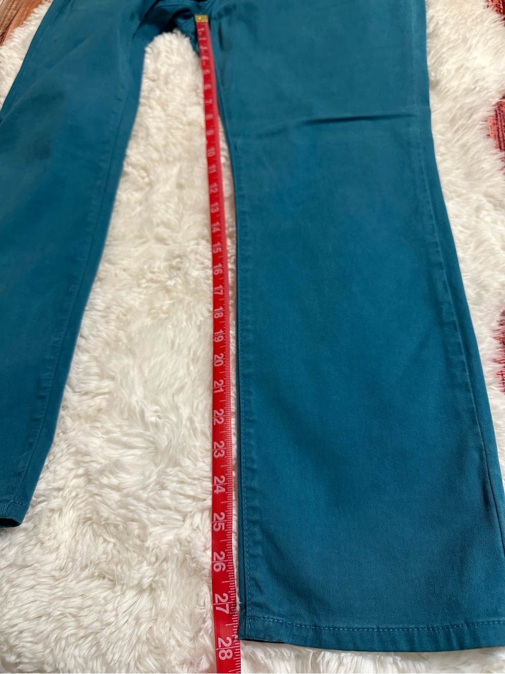 NYDJ Lift Tuck Skinny Jeans Teal Turquoise Made USA Stretch Denim Women’s 8 - Picture 9 of 10